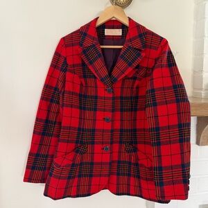 Pendleton Red and Black Plaid Women's Blazer